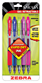 Zebra® Pen SARASA® Retractable Gel Pens, Pack Of 5, Medium Point, 0.7 mm, Assorted Colors