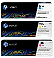 HP 131A Cyan, Magenta, Yellow Toner Cartridges Combo, Pack Of 3, CF211A,CF212A,CF213A 1 thumbnail image