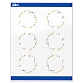 Avery® Print-To-The-Edge Labels & Sure Feed®, S00-DN4-PRWGP10, 3" Round, Glossy White, Preprinted Green Floral & Gold Dots Design, Pack Of 60 1 thumbnail image