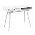 Bush Furniture Nora 40"W Writing Desk, Pure White, Standard Delivery