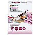 OfficeMax® Premium Bright Inkjet Paper, Letter Paper Size, 98 Brightness, 24 Lb, 500 Sheets Per Ream, Case Of 5 Reams