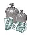 Pitt Plastics 0.5-mil Shark Skin Can Liners, 10 Gallons, 24" x 23", Gray, Pack Of 500 1 thumbnail image