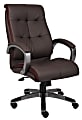 Boss Office Products Double-Plus Ergonomic LeatherPlus™ Bonded Leather High-Back Chair, Brown/Pewter