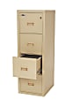 FireKing® 22-1/8"D Vertical 4-Drawer Fireproof File Cabinet, Metal, Parchment