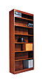 Alera Square Corner 7-Shelf Bookcase, 84"H x 36"W x 12"D, Medium Cherry 1 thumbnail image