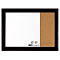 Quartet® Combination Cork/Non-Magnetic Dry-Erase/Bulletin Board, 17" x 23", Black Wood Frame