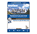 Boise® ASPEN® Laser Paper, 3-Hole Punch, Letter Size (8 1/2" x 11"), 96 (U.S.) Brightness, 24 Lb, 30% Recycled, FSC® Certified, White, Ream Of 500 Sheets