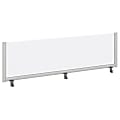 Bush Business Furniture Frosted Desk Top Privacy Screen, 17 3/4"H x 69 1/8"W x 1 3/16"D, White/Silver, Standard Delivery 1 thumbnail image