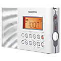 Sangean H201 AM/FM Shower Radio, 5-9/16”H x 2-1/4”W x 9-1/4”D
