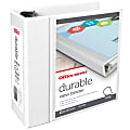 Office Depot® Brand Durable View 3-Ring Binder, 5" Slant Rings, 49% Recycled, White