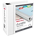 Office Depot® Brand Durable View 3-Ring Binder, 5" Slant Rings, White