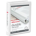 Office Depot® Brand 3-Ring 5-1/2" x 8-1/2" Durable View Binder, 1" Round Rings, White 1 thumbnail image