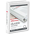 Office Depot® Brand 3-Ring 5-1/2" x 8-1/2" Durable View Binder, 1" Round Rings, White