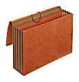 Office Depot® Brand Heavy-Duty Expanding Wallets, 5 1/4" Expansion, Legal Size, Brown, Box Of 5 Wallets