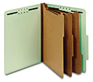 [IN]PLACE® Classification Folders, Letter Size, 3 Dividers, 30% Recycled, 3 Fasteners, Green, Box Of 10