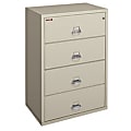 FireKing® UL 1-Hour 22-1/8"D Vertical 4-Drawer Fireproof File Cabinet, Metal, Parchment, White Glove Delivery