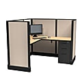 Cube Solutions Commercial-Grade Mid-Height L-Shaped Space-Saver Cubicle, Single Cubicle 1 thumbnail image