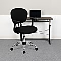Flash Furniture Mesh Mid-Back Swivel Task Chair With Arms, Black/Silver 1 thumbnail image