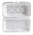 Genpak Foam Hinged Carryout Containers, Large Hoagie, 9 1/2" x 5 1/4" x 3 1/2", White, Case Of 200