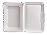 Genpak Foam Hinged Carryout Containers, Deep, 9 1/5" x 6 1/2" x 3", White, Case Of 200