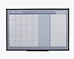 Office Depot® Magentic Dry-Erase/Calendar/Planning Board, 24" x 36", White Board, Black Steel Frame