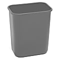 Highmark™ Standard Rectangular Plastic Wastebasket, 3.25 Gallons, Silver