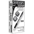 Zebra® Sarasa™ Retractable Gel Pens, Fine Point, 0.5 mm, Translucent Barrel, Black Ink, Pack Of 12