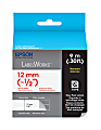 Epson® LabelWorks LC Label Maker Tape Cartridge, Standard, 0.5" x 30', Red Print/White Label 1 thumbnail image