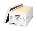 OfficeMax Medium-Duty Fast Set-Up Storage Boxes, Legal Size, 10"H x 12"W x 24"D, 60% Recycled, White, Pack Of 12
