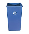 Rubbermaid® Square Plastic Commercial Recycling Container, 34 1/4" x 19 1/2" x 19 1/2", 50 Gallons, Blue