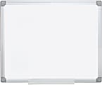 MasterVision® Earth Silver Easy Clean™ Non-Magnetic Melamine Dry-Erase Whiteboard, 24" x 36", 80% Recycled, Aluminum Frame With Silver Finish 1 thumbnail image