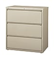 OfficeMax Lateral File Cabinet, 3 Drawers, 40 1/4"H x 36"W x 18 5/8"D, Putty 1 thumbnail image