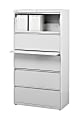 OfficeMax 10000 Series Lateral File Cabinet, 5 Drawers, 67 3/4"H x 30" W x 18 3/4"D, Gray 1 thumbnail image