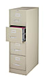 OfficeMax 4-Drawer Letter-Size Vertical Filing Cabinet, 52"H x 15"W x 25"D, Putty 1 thumbnail image