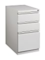 WorkPro® 20"D Vertical 3-Drawer Mobile Pedestal File Cabinet, Metal, Light Gray