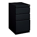WorkPro® 20”D Vertical 3-Drawer Mobile Pedestal File Cabinet, Black 1 thumbnail image