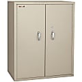 FireKing® Fire-Resistant Storage Cabinets, 2 Adjustable Shelves, 44"H x 36"W, Parchment, White Glove Delivery