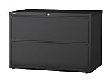 WorkPro® 2-Drawer Lateral File Cabinet, 28"H x 42"W x 18 5/8"D, Black 1 thumbnail image