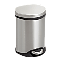 Safco® Stainless Steel Step-On Medical Waste Receptacle, 1.5 Gallons, 11" x 9 1/2" x 8", Stainless Steel
