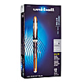uni-ball® Vision™ Elite™ BLX Series Rollerball Stick Pens, Micro Point, White Barrel, Black; Brown Ink, Pack Of 12