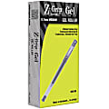 Zebra® Z-Grip™ Stick Gel Ink Pens, Medium Point, 0.7 mm, Translucent Barrel, Red Ink, Pack Of 12 Pens
