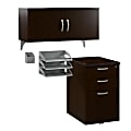 Bush Business Furniture Office In An Hour Storage & Accessory Kit, Mocha Cherry Finish, Standard Delivery