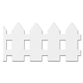 Hygloss White Fence Design Border Strips - 12 (Fence) Shape - Long Lasting, Durable, Damage Resistant - 36" Height x 3" Width - White - 12 / Pack
