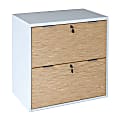 Z-Line Designs Z-Tech Modular 29"W Lateral 2-Drawer File Cabinet, Oak/Silver/White