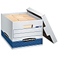 Bankers Box® Stor/File™ Medium-Duty Storage Boxes, Letter/Legal Size, 15" x 12" x 10", White/Blue, Case Of 12 - 00789 1 thumbnail image