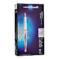 uni-ball® Vision™ Elite™ BLX Series Rollerball Stick Pens, Bold Point, 0.8 mm, White Barrel, Black; Red Ink, Pack Of 12