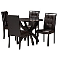 Baxton Studio Elira Dining Set, 29-15/16”H x 35-7/16”W x 35-7/16”D, Dark Brown 1 thumbnail image