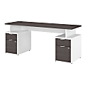 Bush Business Furniture Jamestown 72"W Computer Desk With 4 Drawers, Storm Gray/White, Standard Delivery 1 thumbnail image