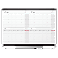 Quartet® Prestige® 2 Magnetic Four Month Calendar Board, 4' x 3', Total Erase® Surface - Monthly - 4 Month - Graphite, White - Steel - Marker Tray, Durable, Ghost Resistant, Stain Resistant, Magnetic, Maintenance Schedule, Mountable - TAA Compliant