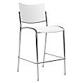 Mayline Escalate Stackable Stools, White/Silver, Set Of 2